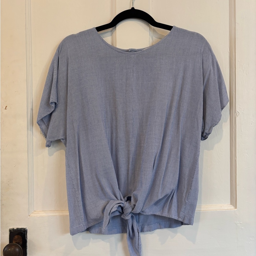 Casual Blue Tie-Front Women's Top by Madewell